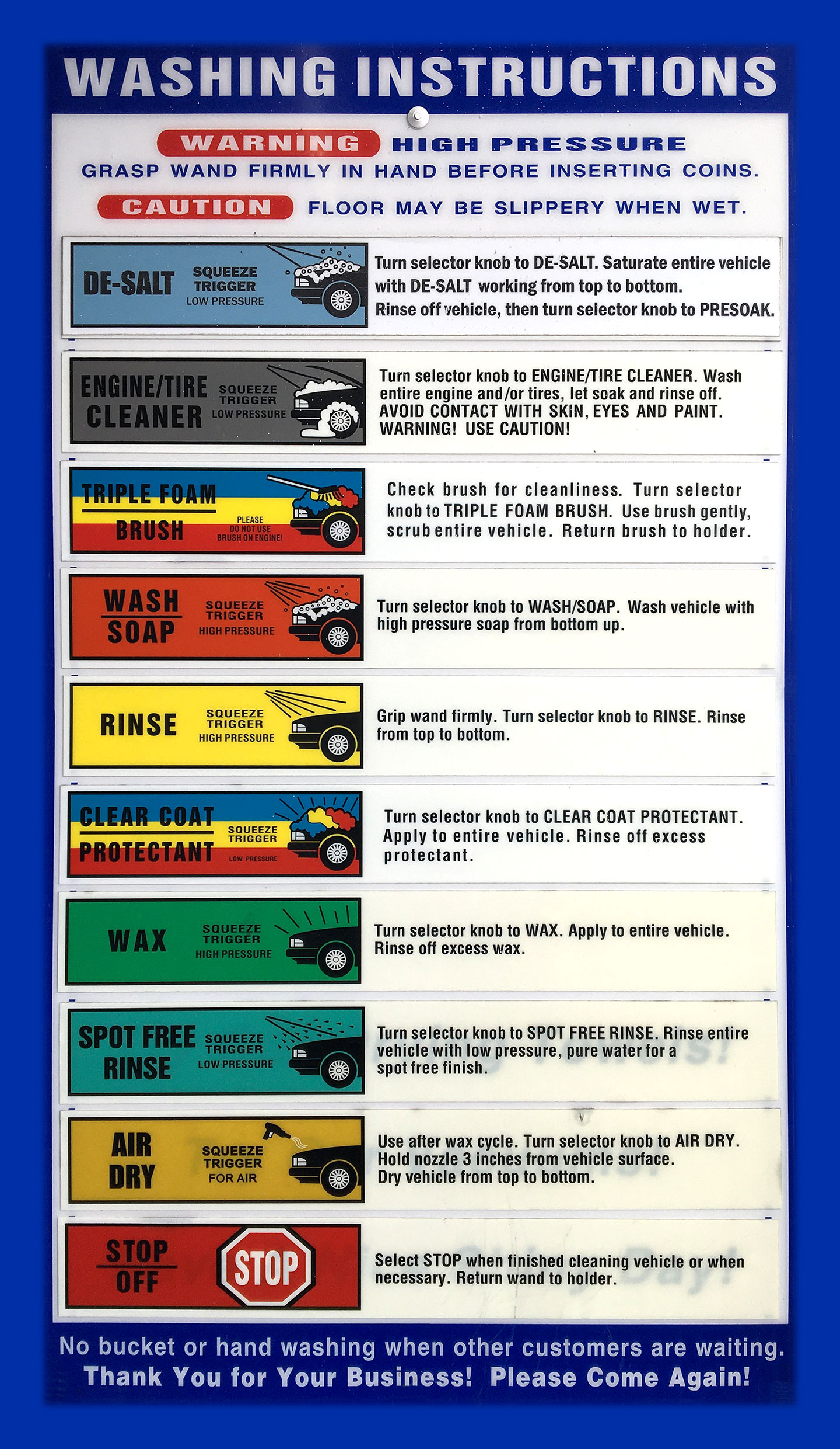 Scrubby's Car Wash self-bay information